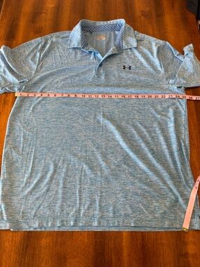 Under Armour Men’s Heathered Light Blue Polo Shirt - XXL